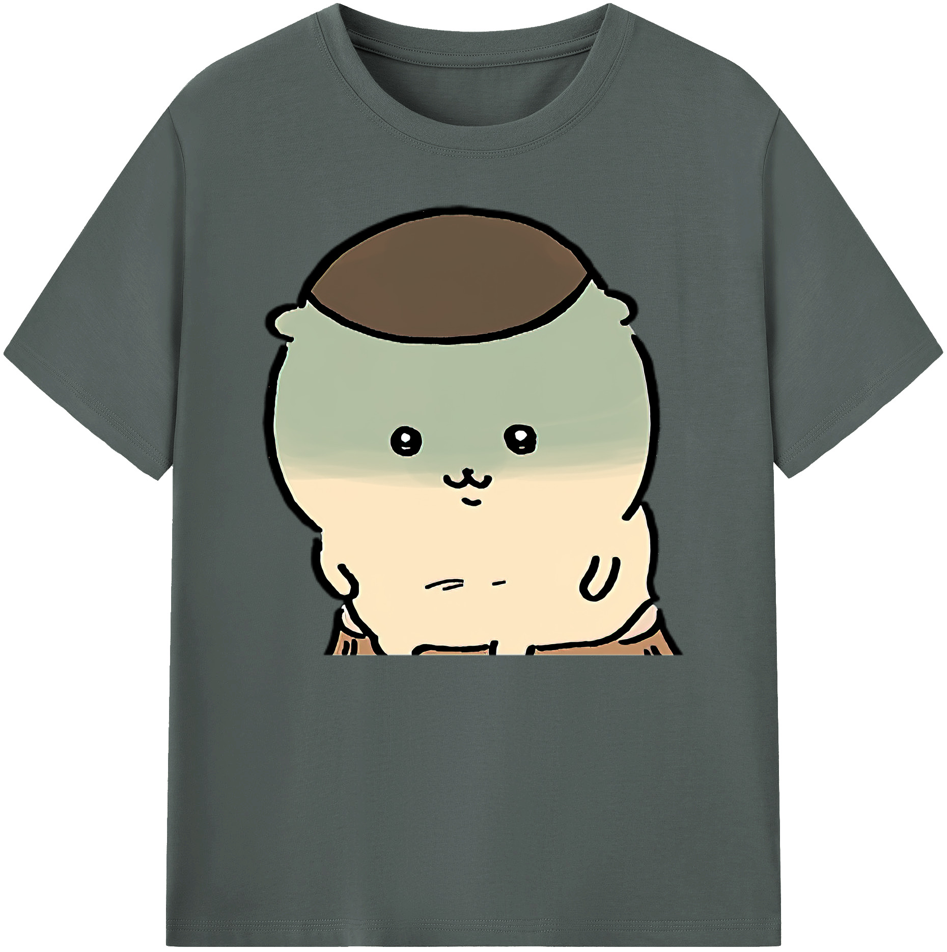 （画像用） ちいかわ くりまんじゅう Chii-kawa kuri manjū 綿100％ メンズ半袖Tシャツ｜肌触りやわらか＆通気性